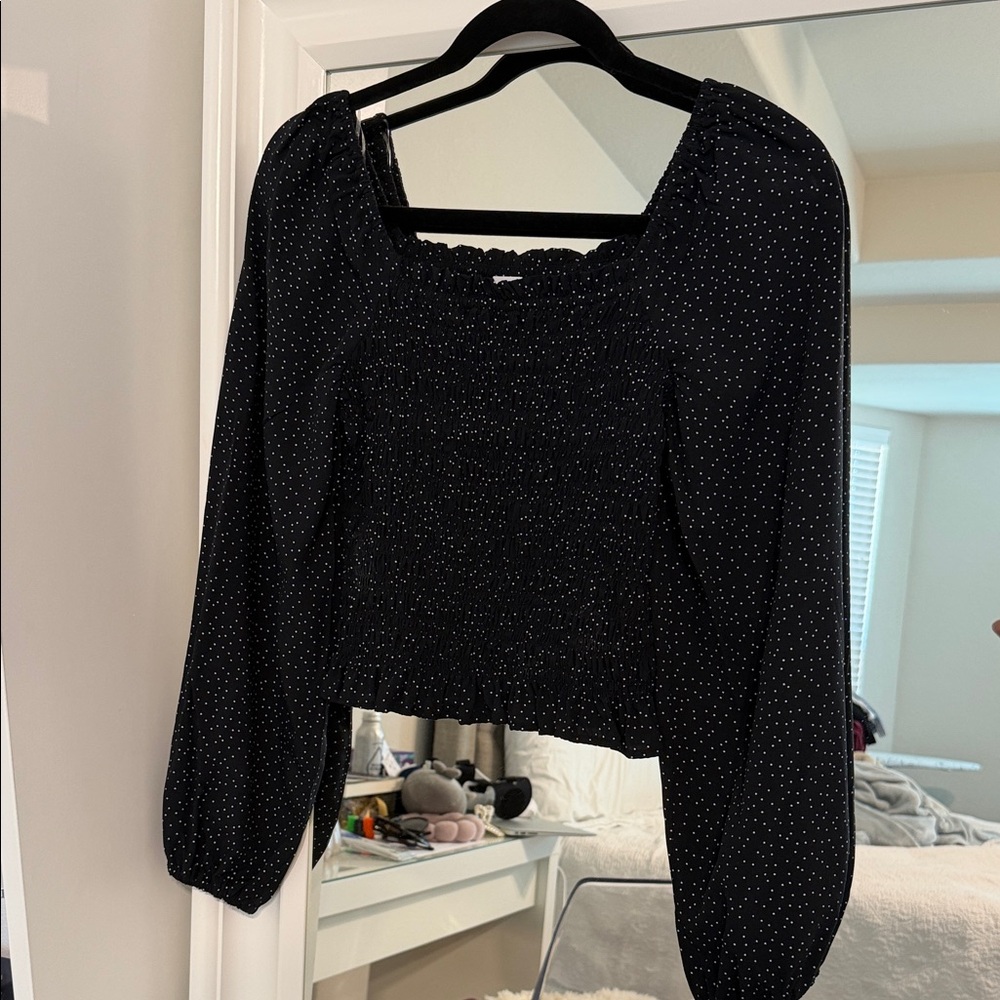 GAP Black and White Polka Dot Blouse